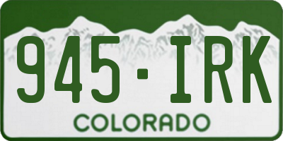 CO license plate 945IRK