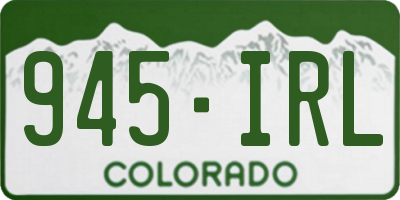 CO license plate 945IRL