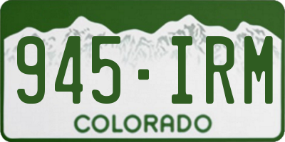 CO license plate 945IRM