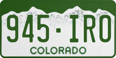 CO license plate 945IRO