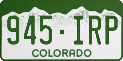 CO license plate 945IRP