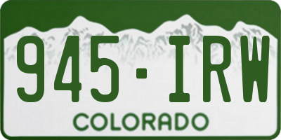 CO license plate 945IRW
