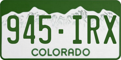 CO license plate 945IRX