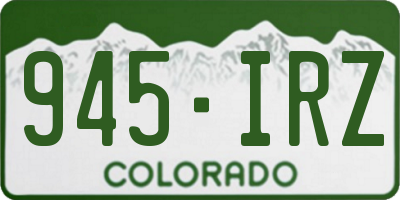 CO license plate 945IRZ