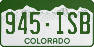 CO license plate 945ISB