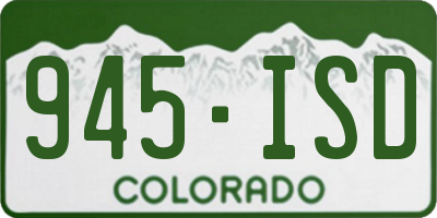 CO license plate 945ISD