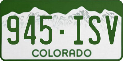CO license plate 945ISV