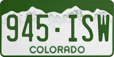 CO license plate 945ISW