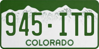 CO license plate 945ITD