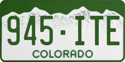 CO license plate 945ITE