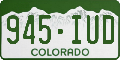 CO license plate 945IUD