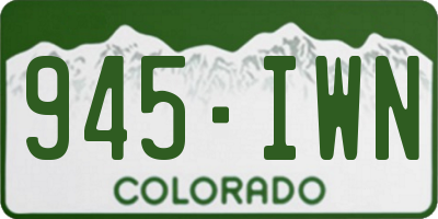 CO license plate 945IWN