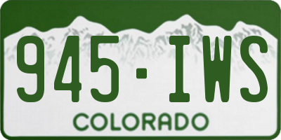 CO license plate 945IWS