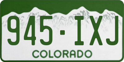 CO license plate 945IXJ