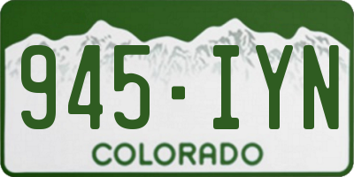 CO license plate 945IYN