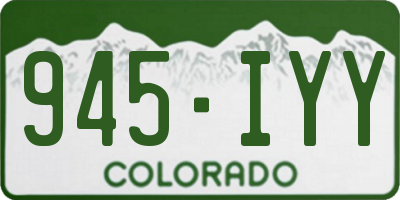 CO license plate 945IYY