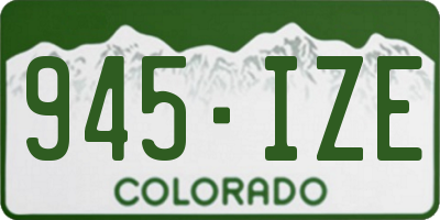CO license plate 945IZE