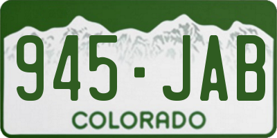 CO license plate 945JAB