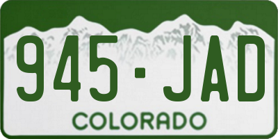CO license plate 945JAD