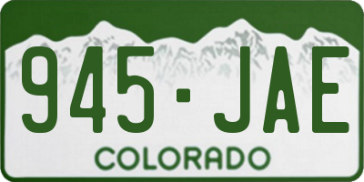 CO license plate 945JAE