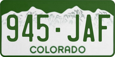CO license plate 945JAF