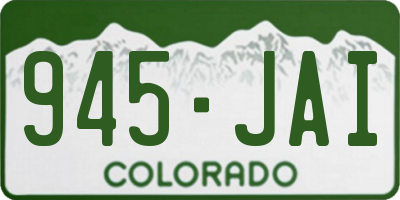 CO license plate 945JAI
