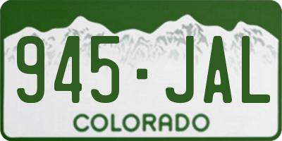CO license plate 945JAL