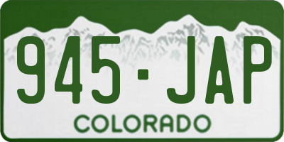 CO license plate 945JAP