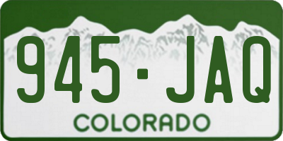 CO license plate 945JAQ