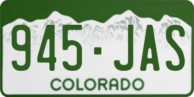 CO license plate 945JAS