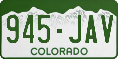 CO license plate 945JAV
