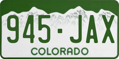 CO license plate 945JAX