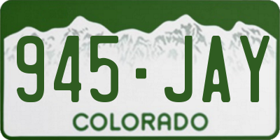 CO license plate 945JAY