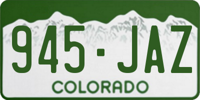 CO license plate 945JAZ