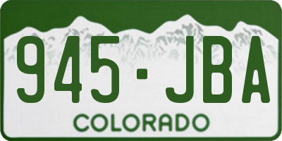 CO license plate 945JBA