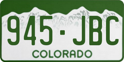CO license plate 945JBC