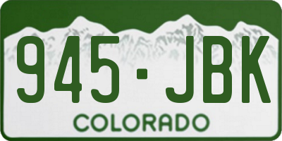 CO license plate 945JBK