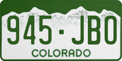 CO license plate 945JBO