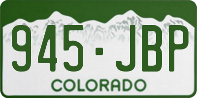 CO license plate 945JBP