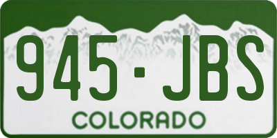 CO license plate 945JBS