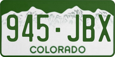 CO license plate 945JBX