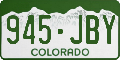 CO license plate 945JBY