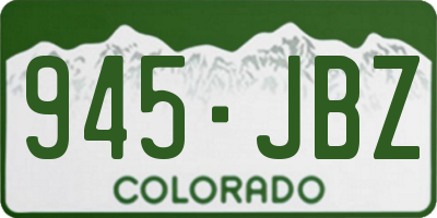 CO license plate 945JBZ