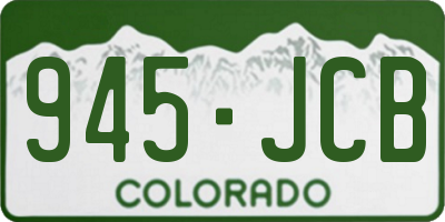CO license plate 945JCB