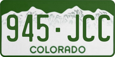 CO license plate 945JCC