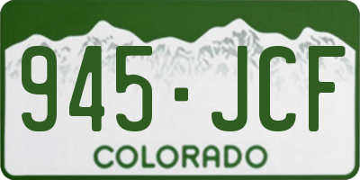 CO license plate 945JCF