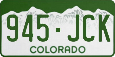 CO license plate 945JCK
