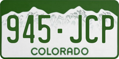 CO license plate 945JCP