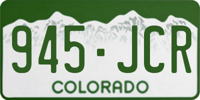 CO license plate 945JCR