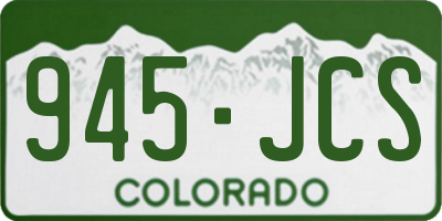 CO license plate 945JCS
